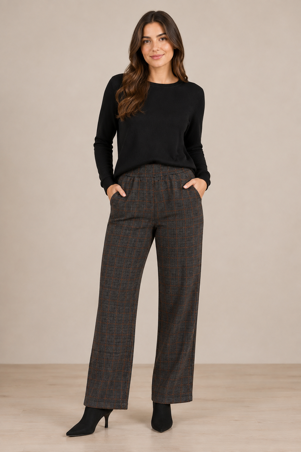 Pantalón cuadros gris