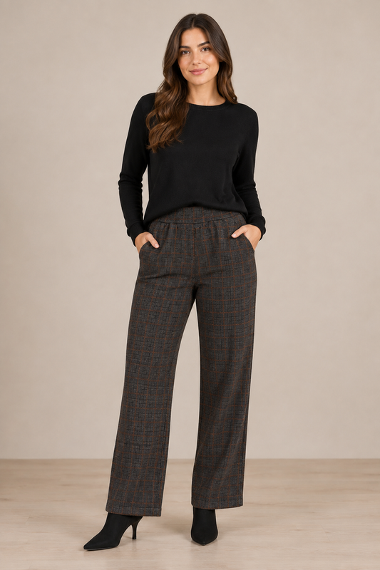 Pantalón cuadros gris