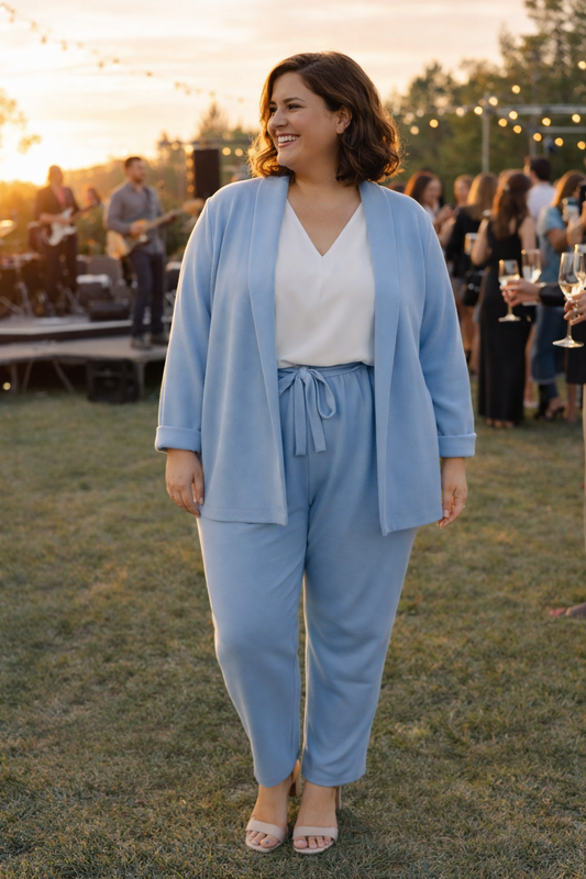 Pantalón curvy lazada - azul