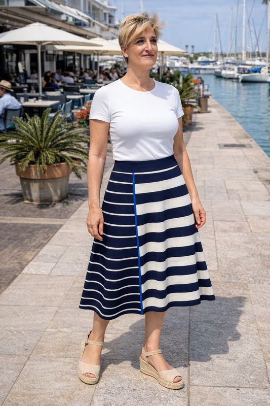 Falda punto navy