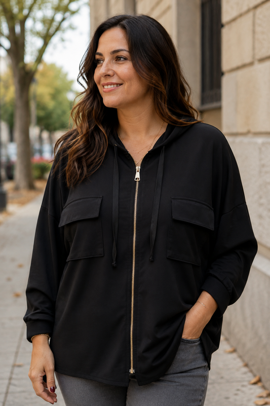 Sudadera abierta - negro