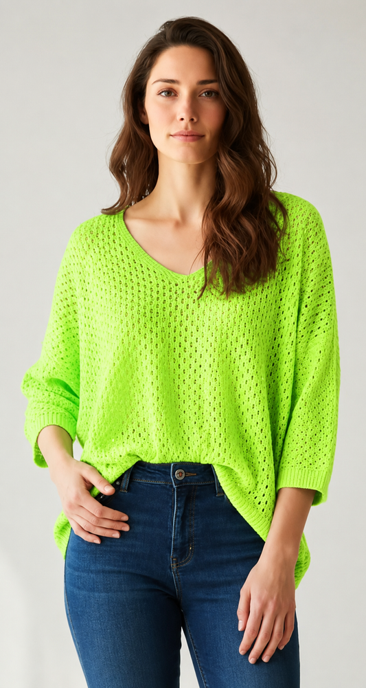 Jersey punto calado - verde