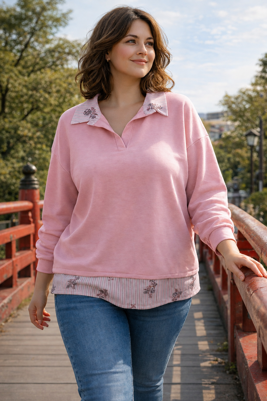 Sudadera curvy - rosa