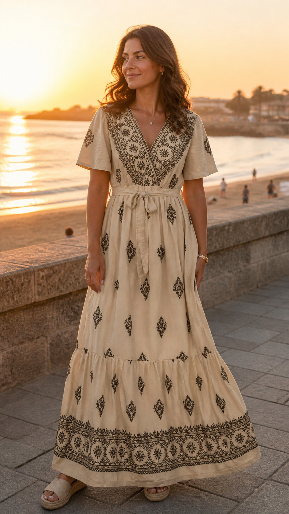 Vestido largo bordado
