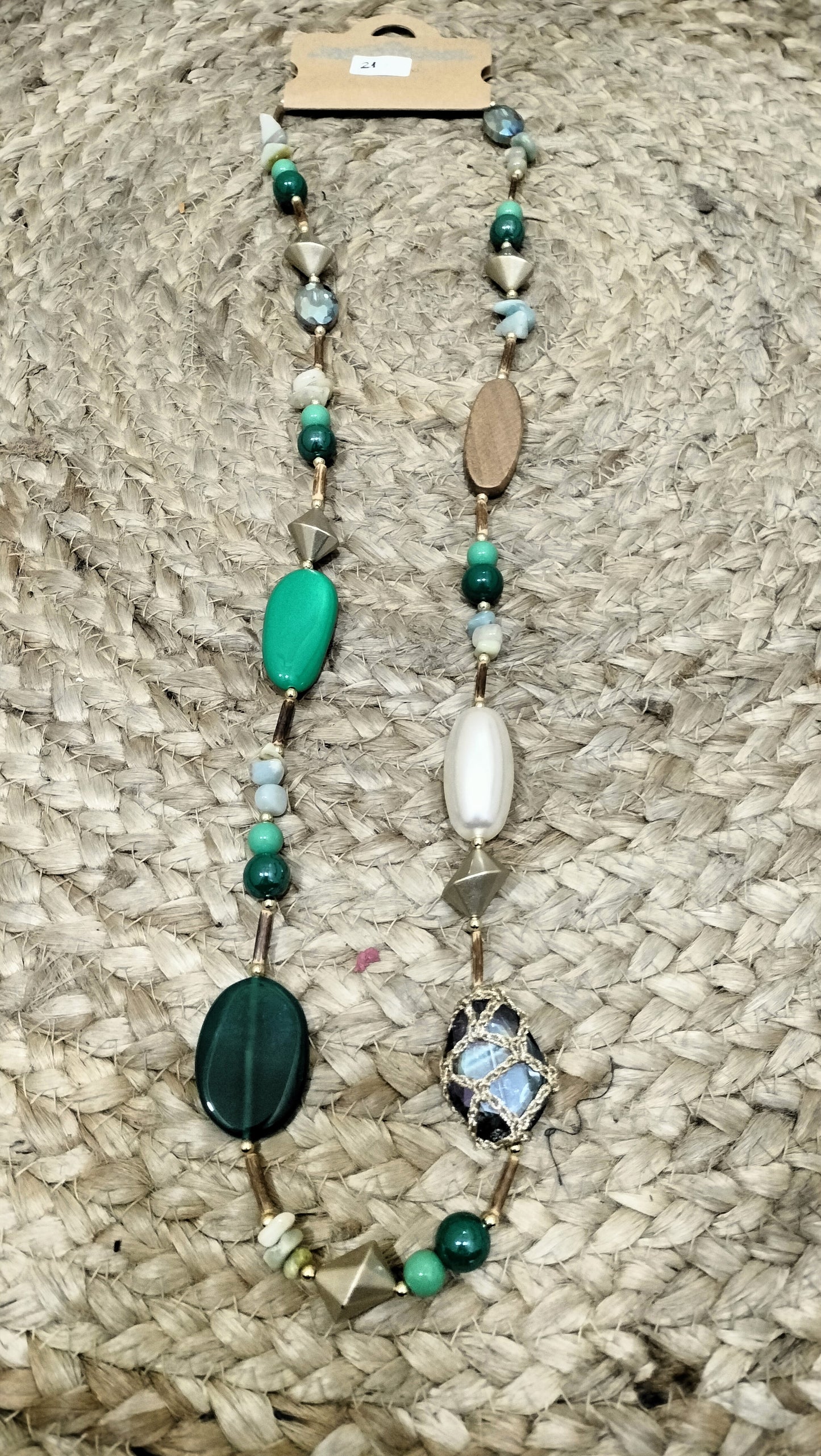 Collar piedras - verde