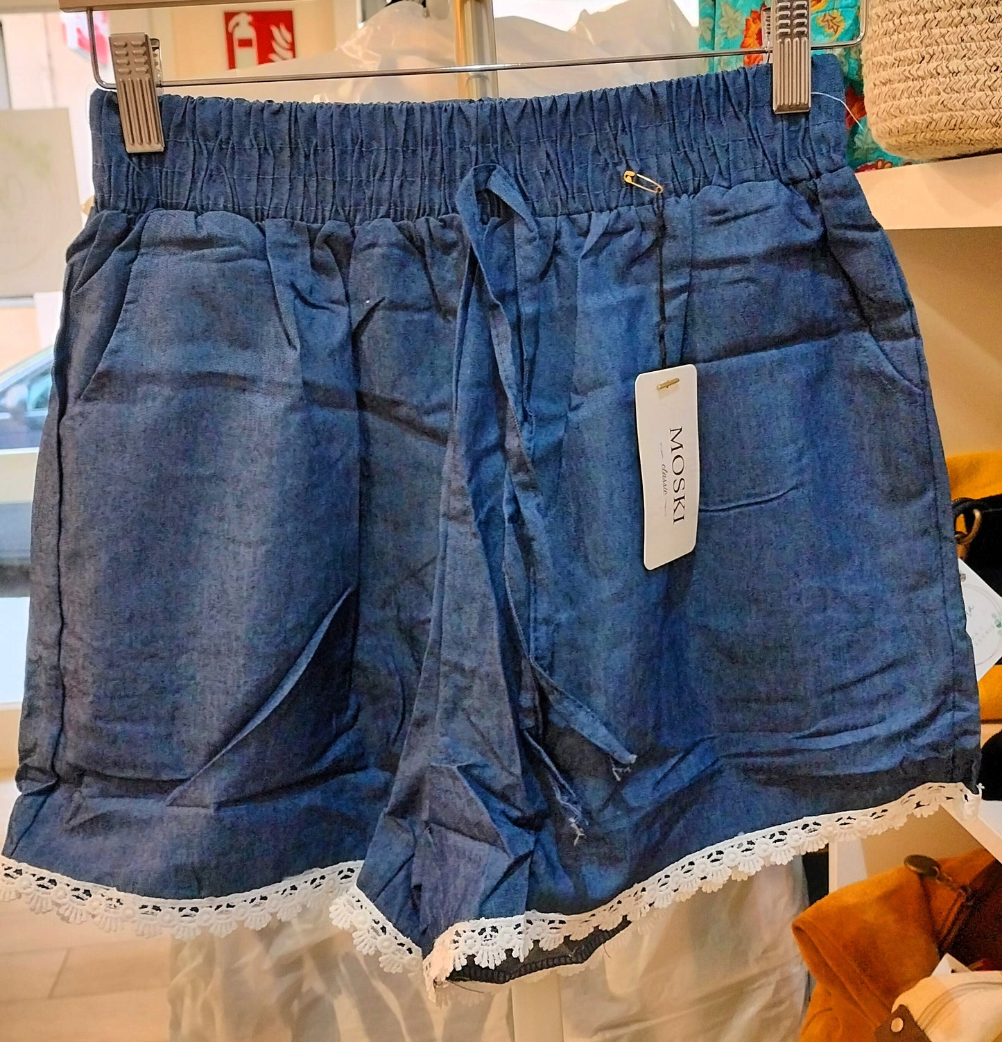 Short denim - azul marino