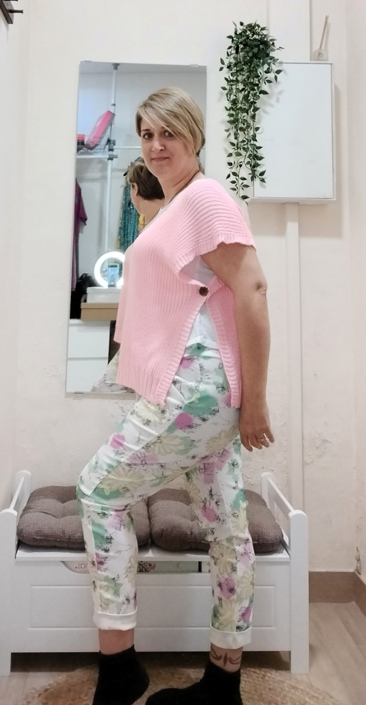 Pantalón tropical pastel - lila