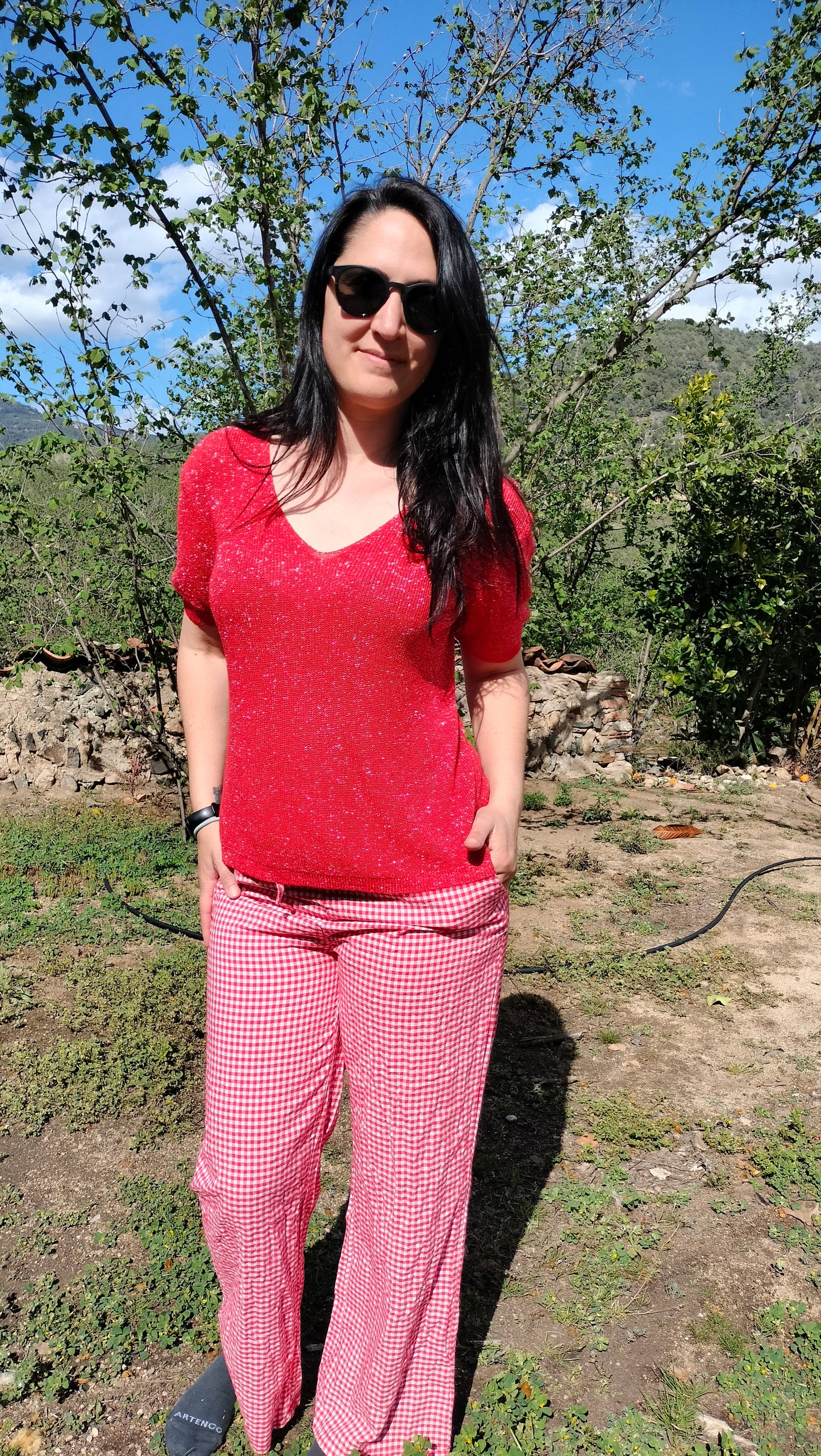 Pantalón Vichy - rojo