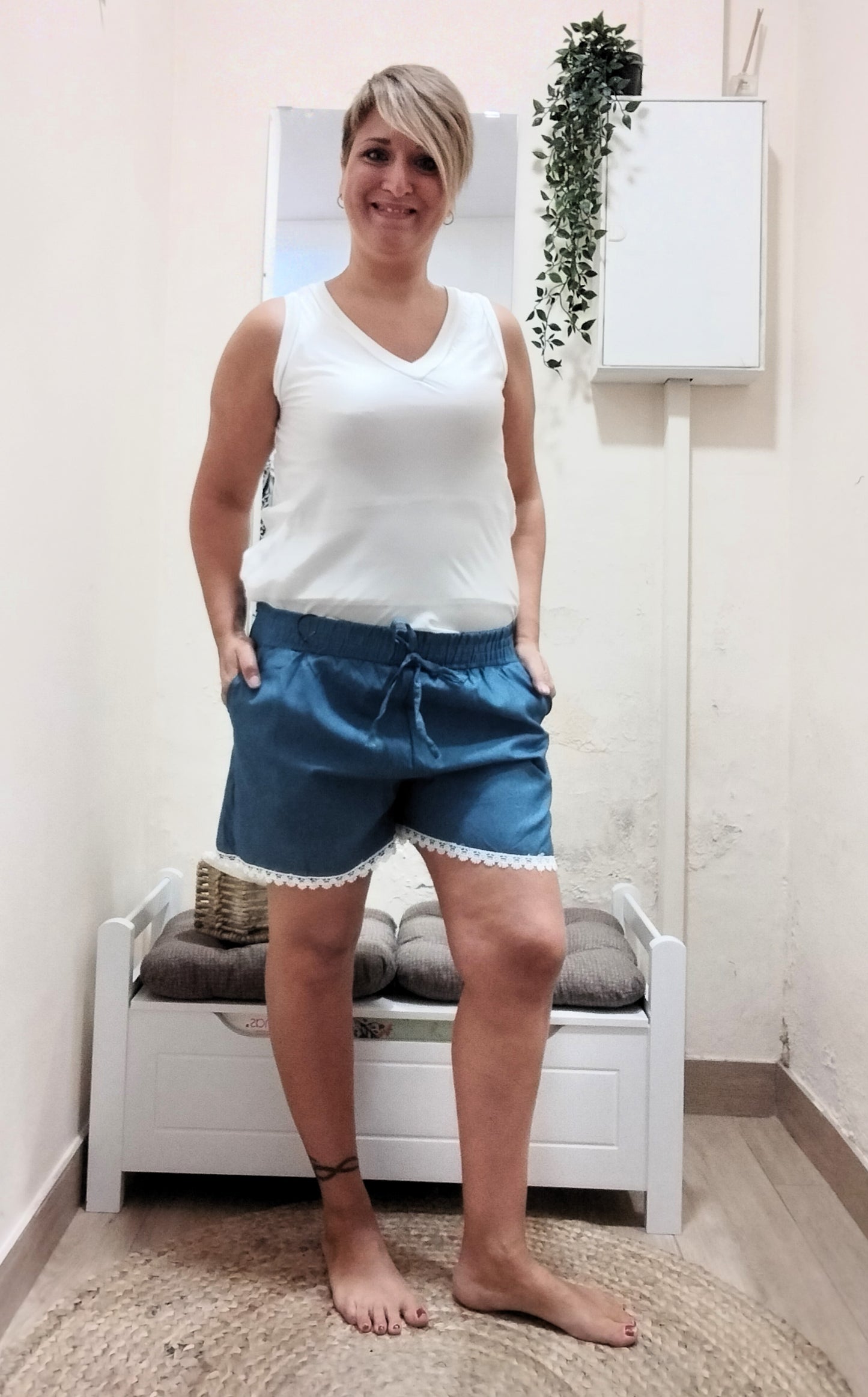 Short denim - azul