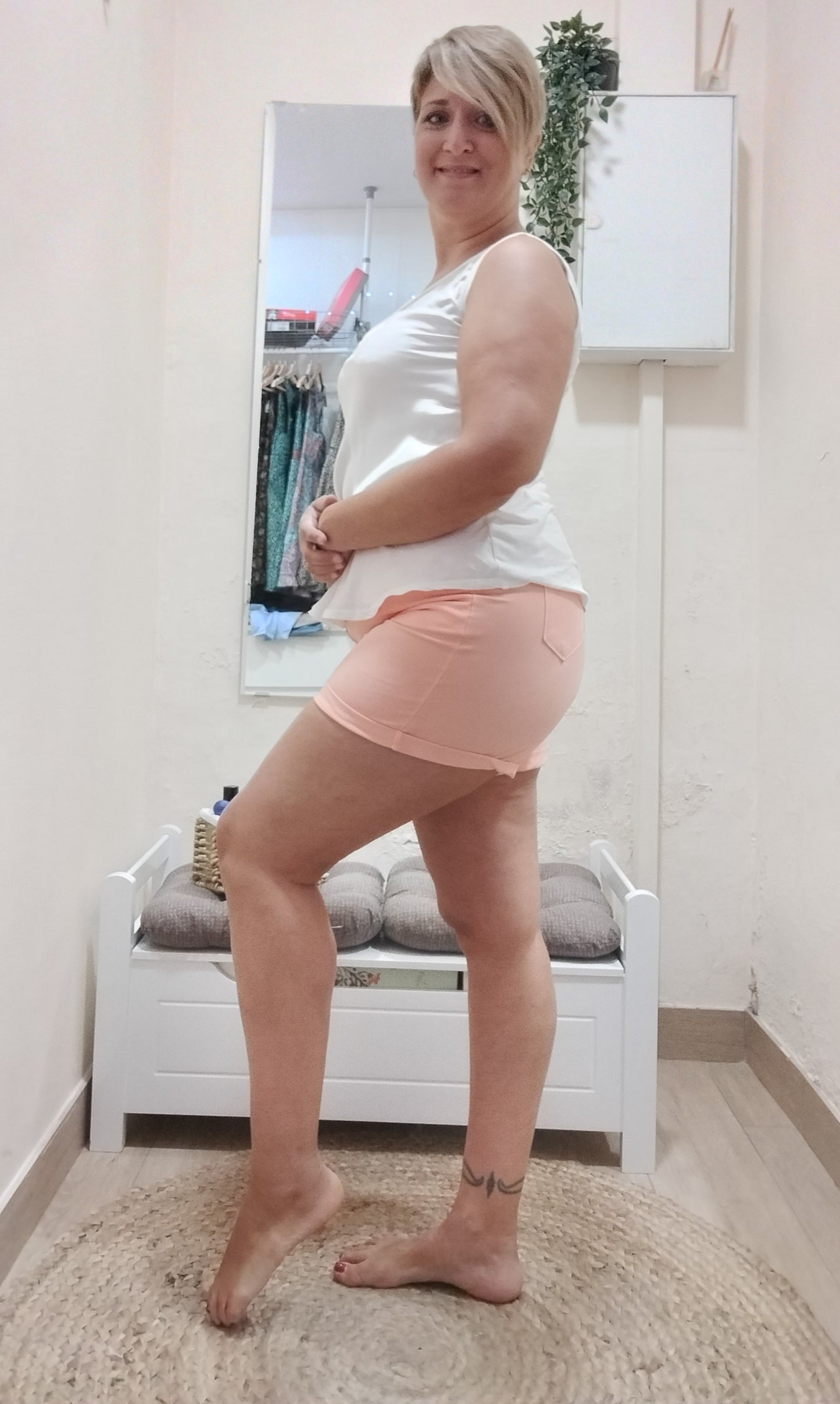 Short liso estilo legging - naranja