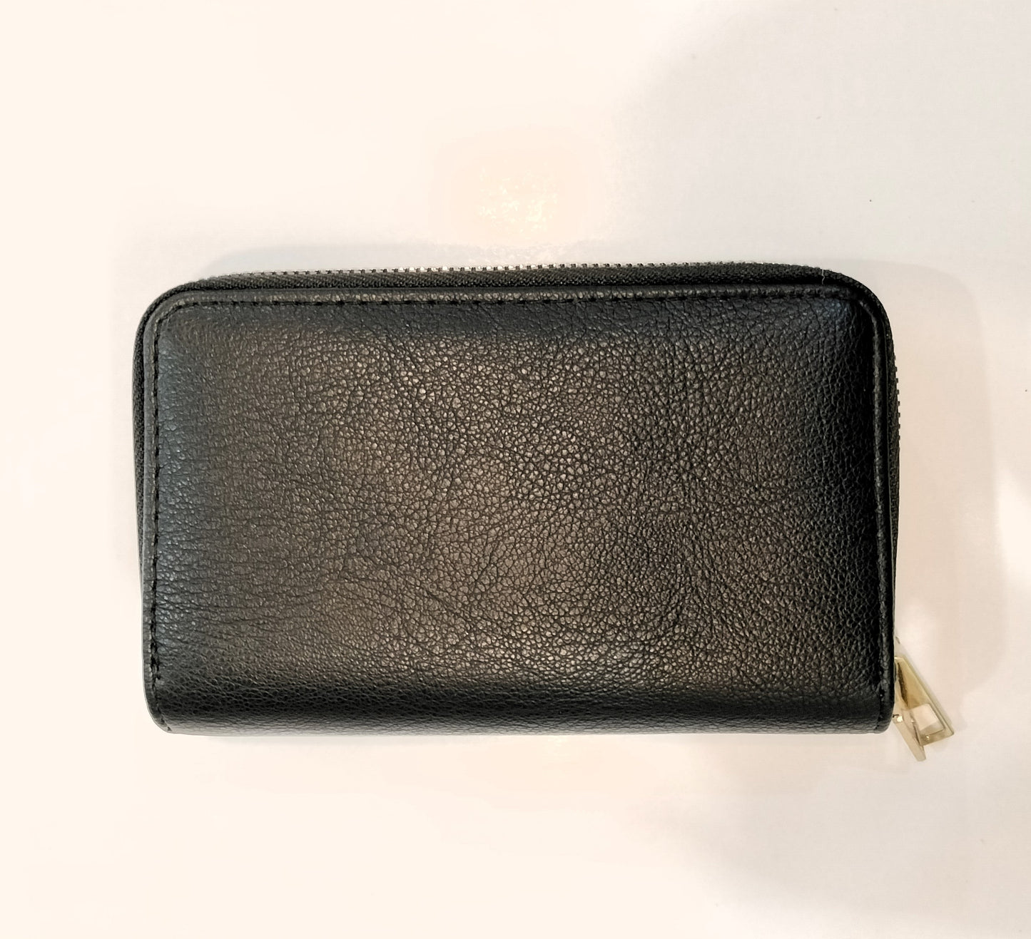 Monedero doble cremallera liso - negro