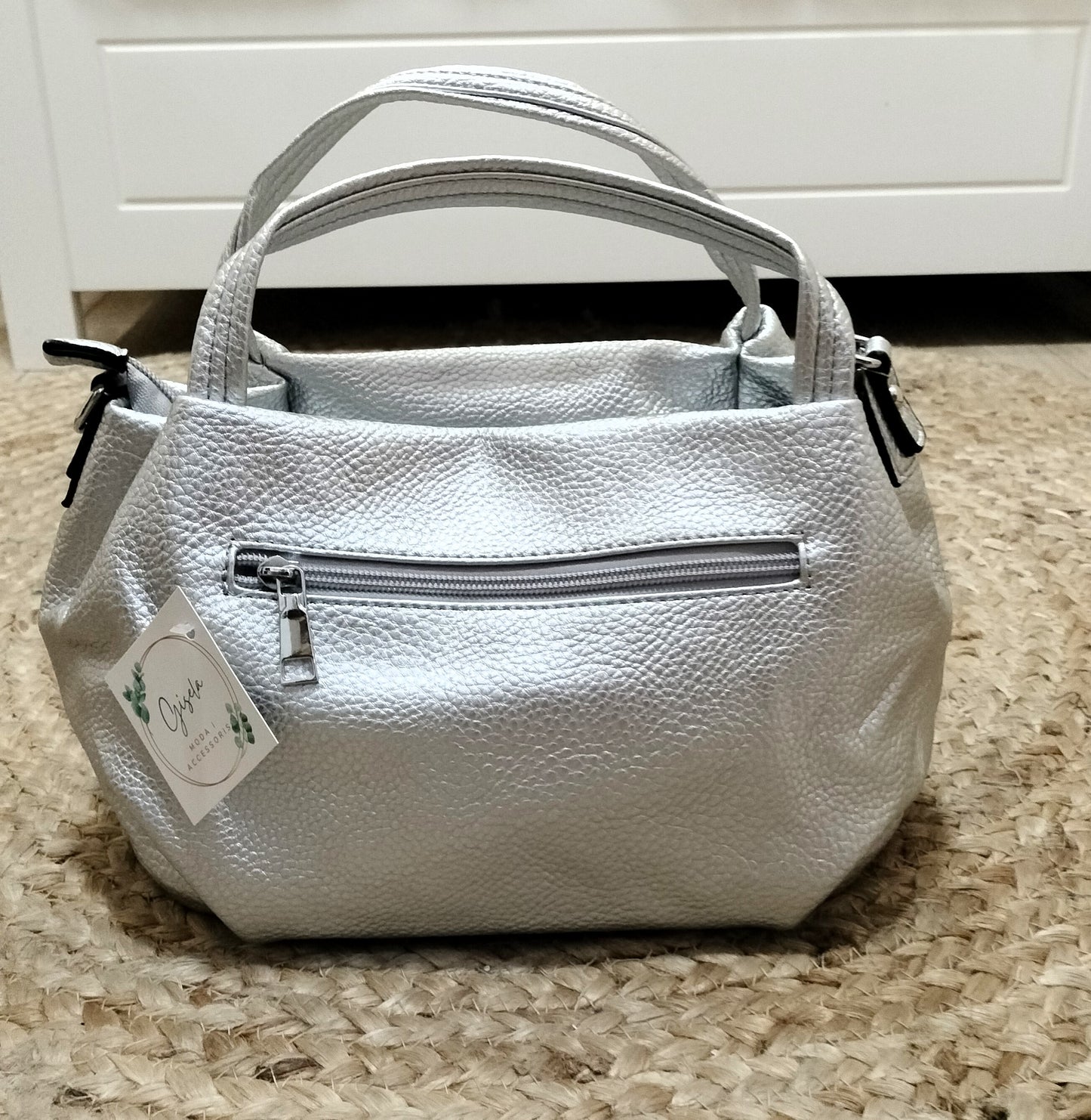 Bolso de mano arrugado - plata