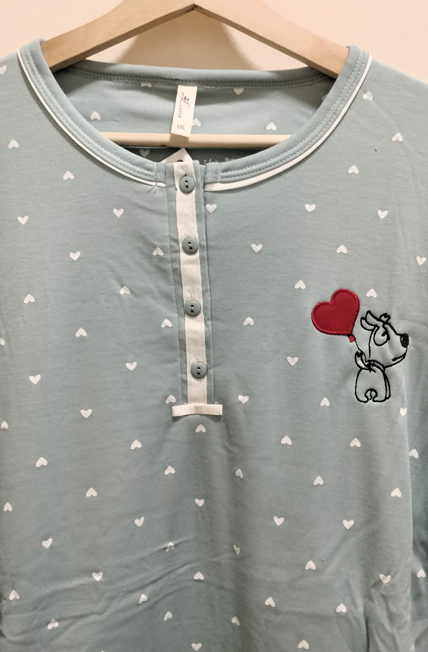 Pijama Corazones - verde