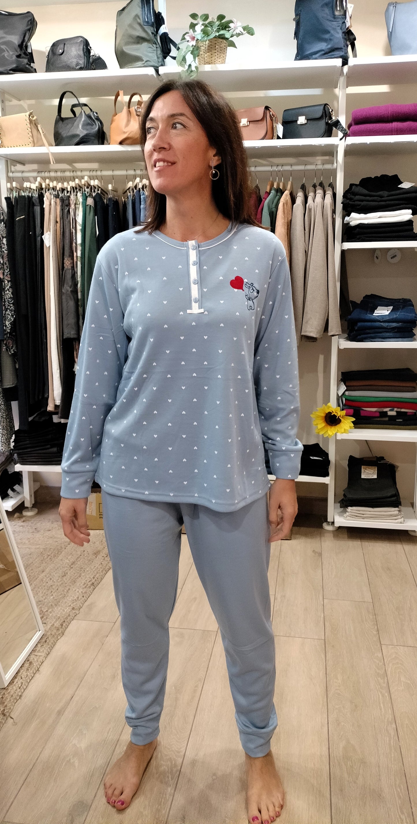 Pijama Corazones - azul