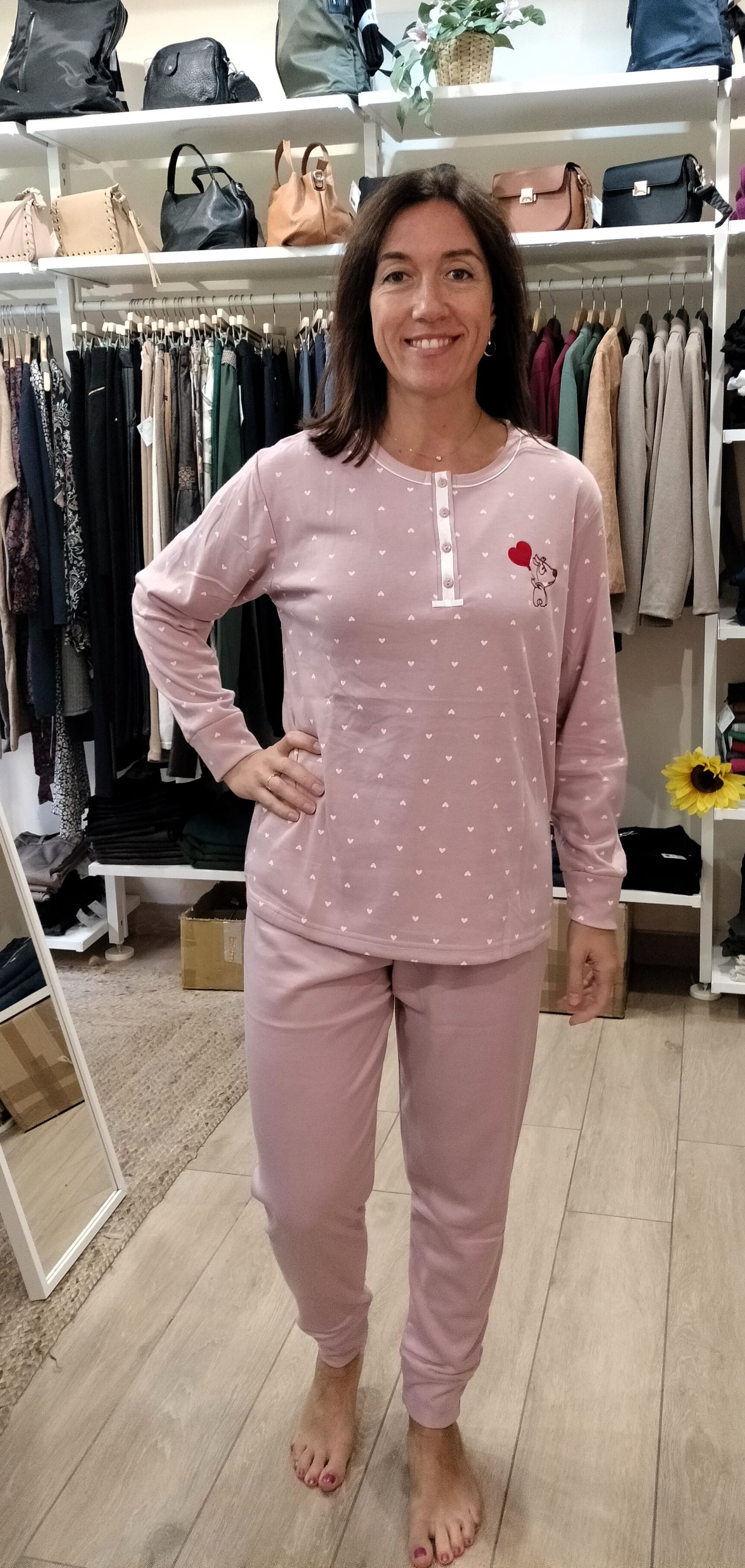 Pijama Corazones - rosa