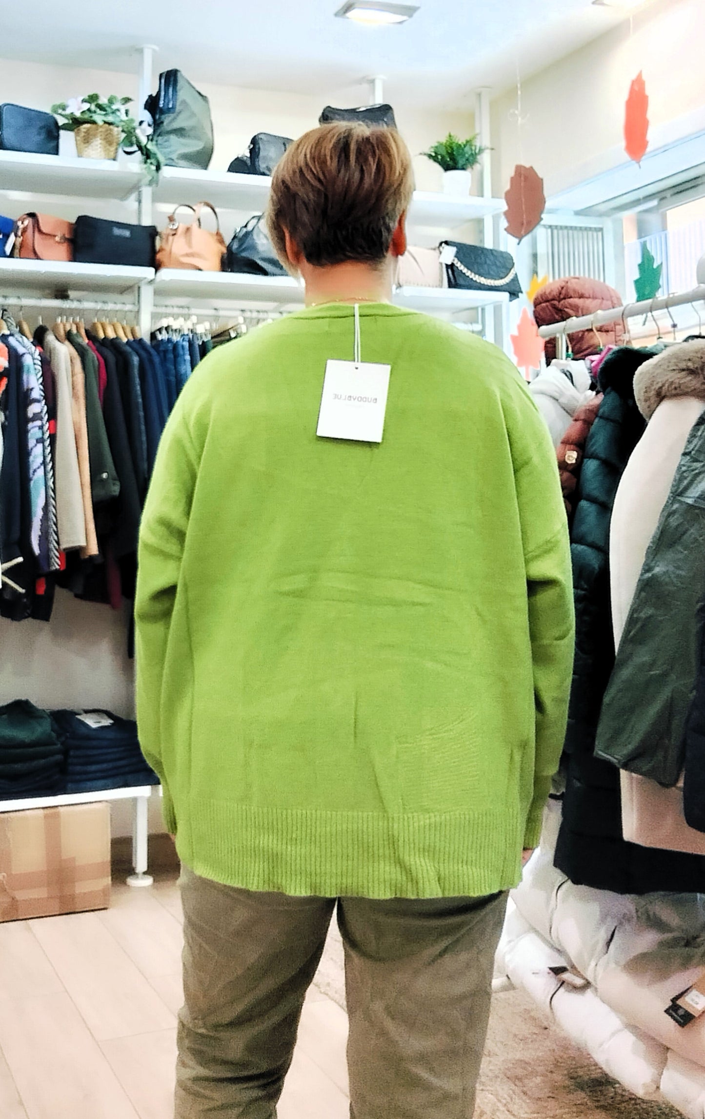 Cardigan liso botones - verde