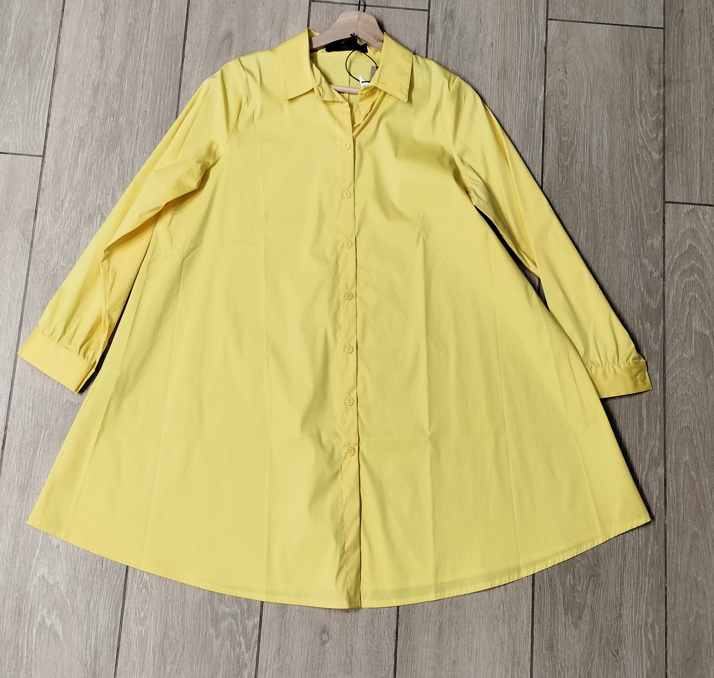 Camisa larga Popelin - amarillo