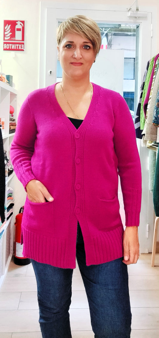 Chaqueta punto Cancún - fucsia