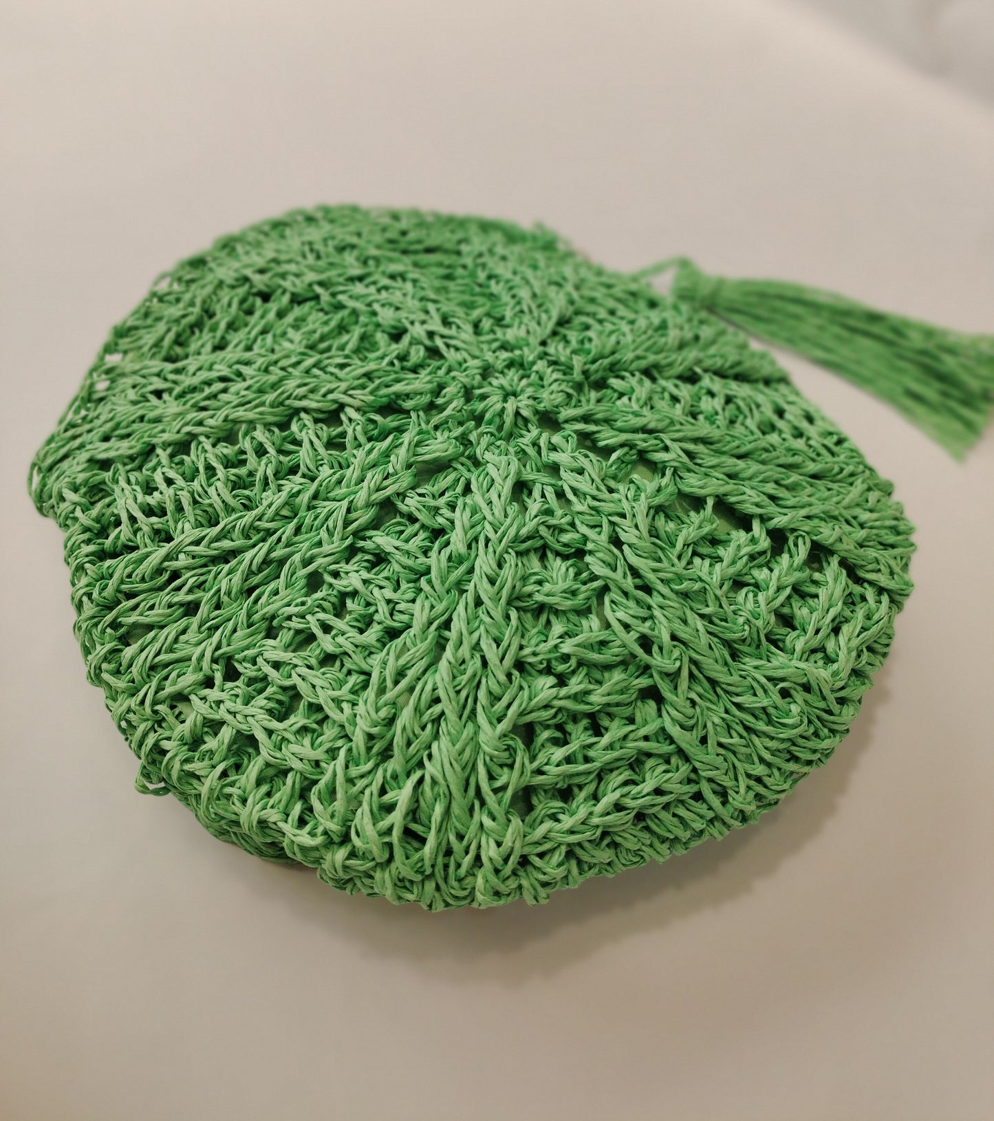 Bolso rafia - verde y fucsia