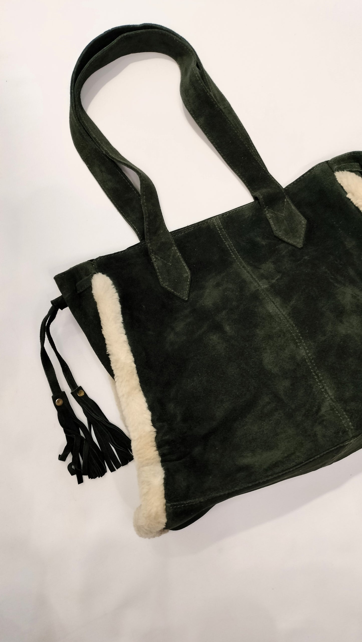 Bolso borreguito y piel