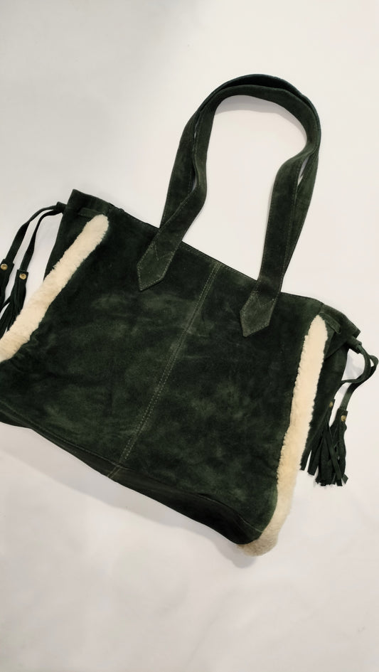 Bolso borreguito y piel