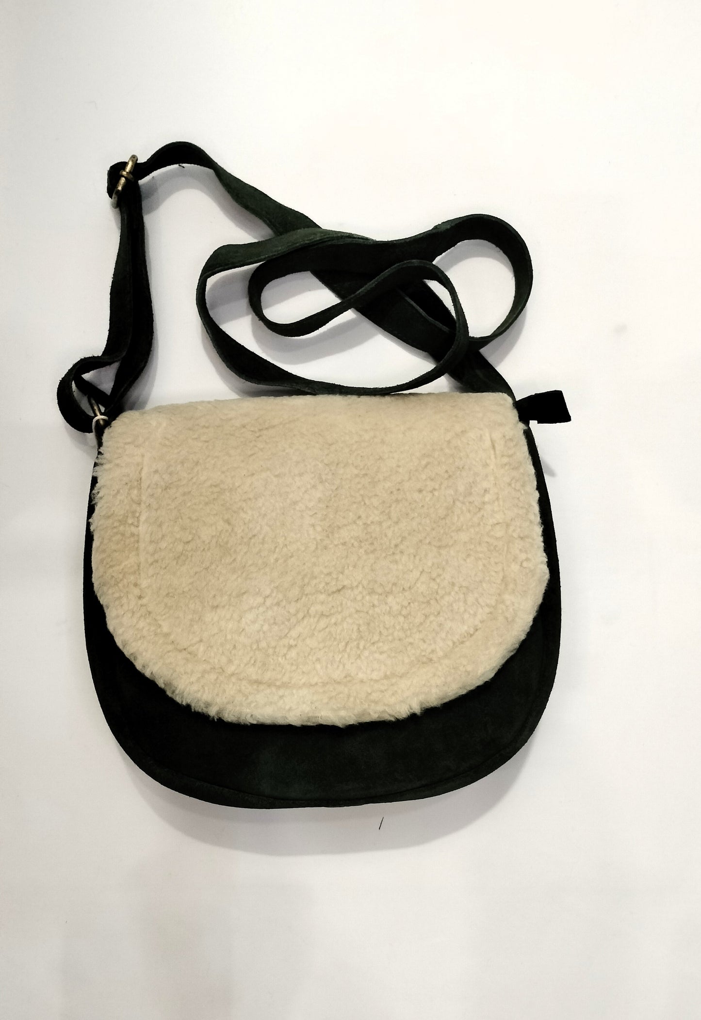 Bandolera borreguito y piel