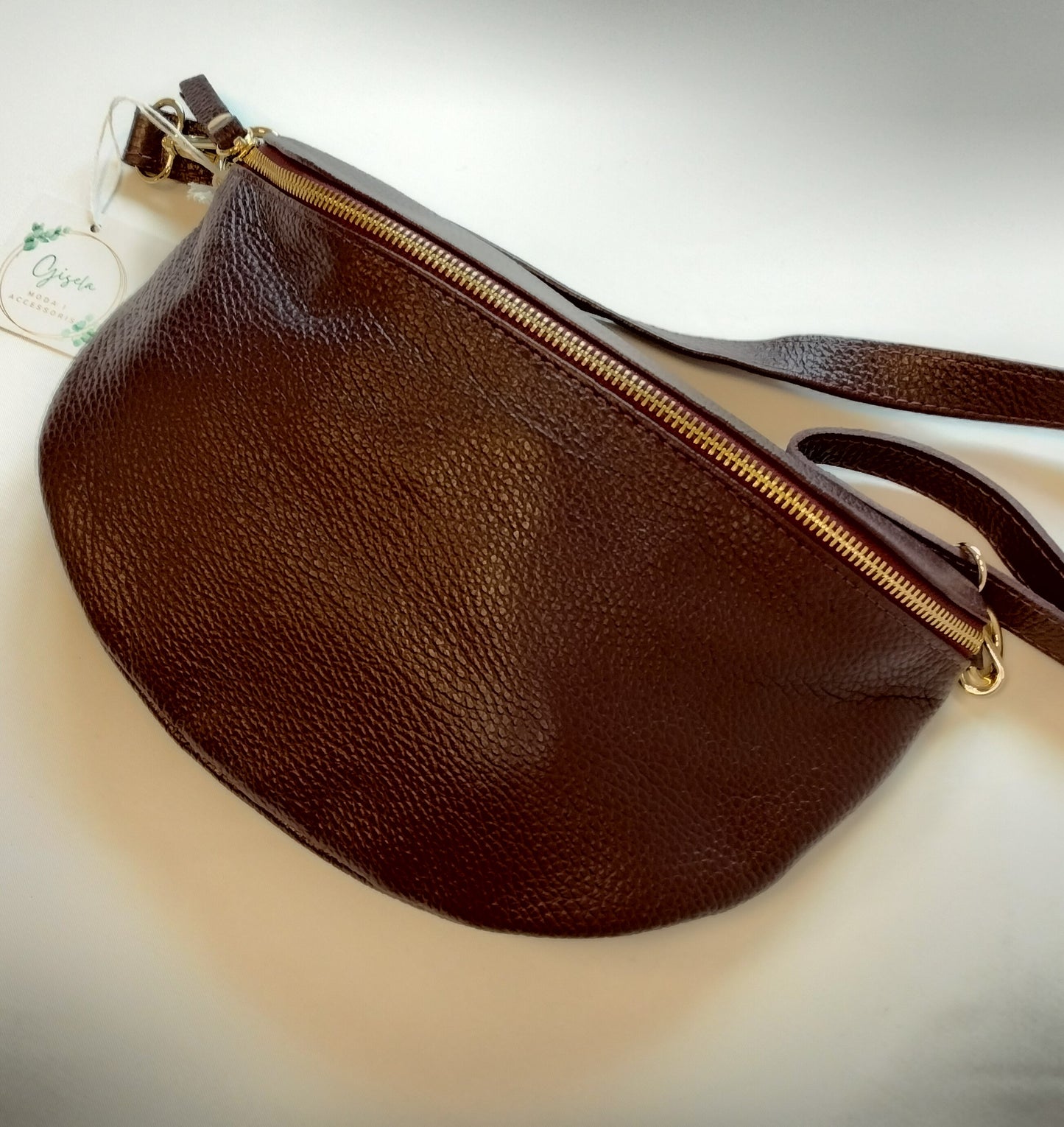 Bandolera piel media luna