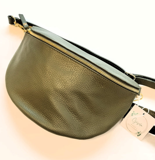 Bandolera piel media luna