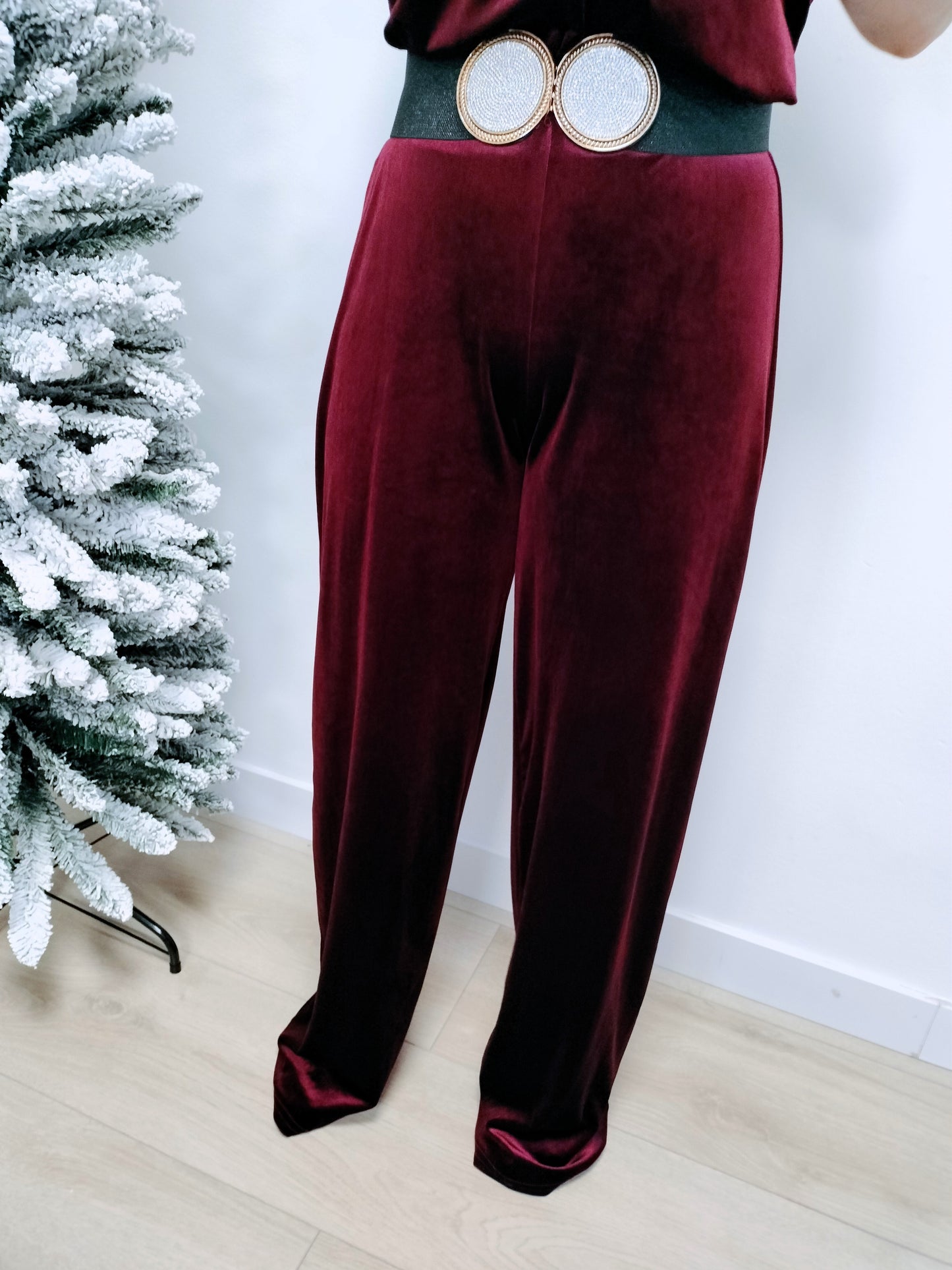 Pantalón recto de terciopelo