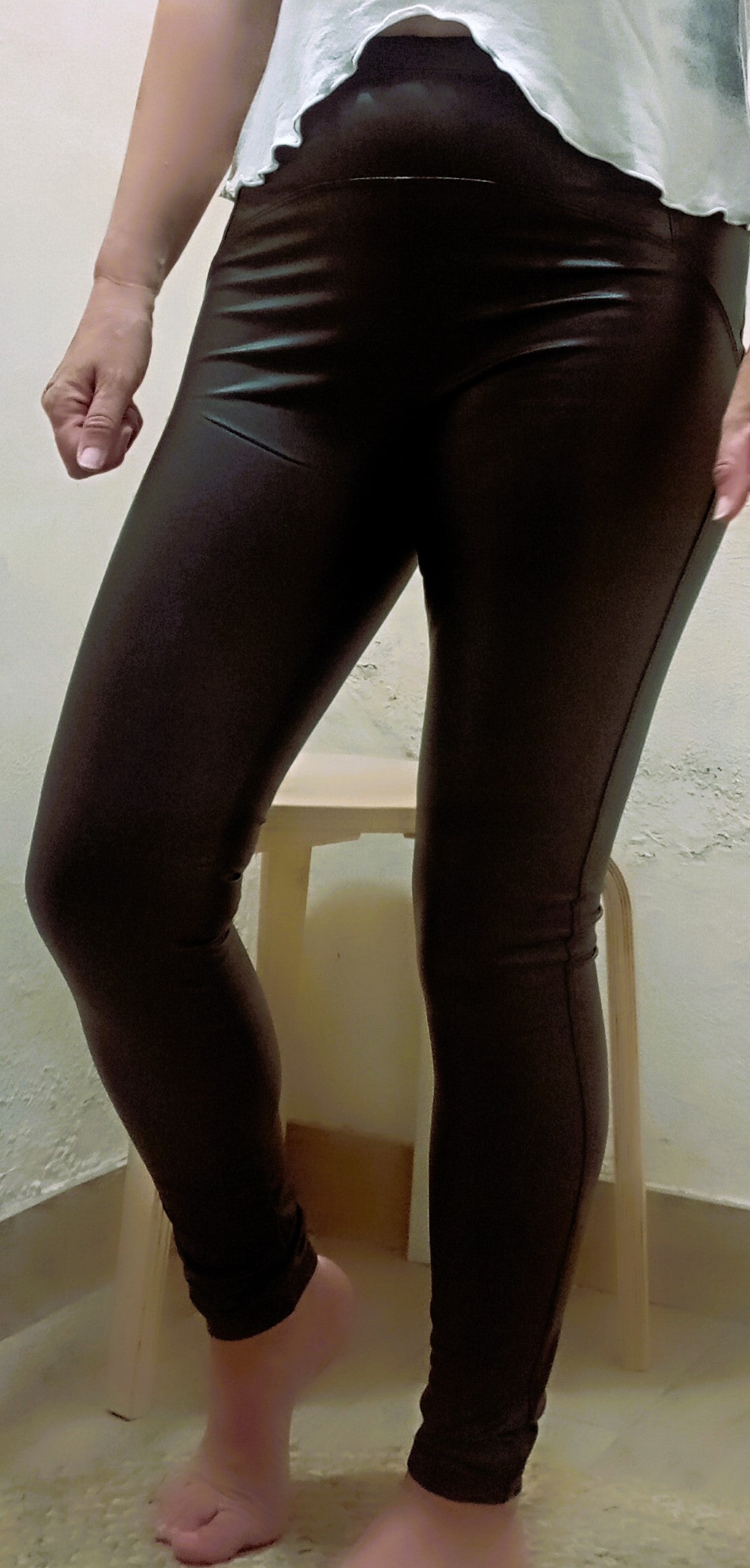 Legging encerado afelpado - chocolate