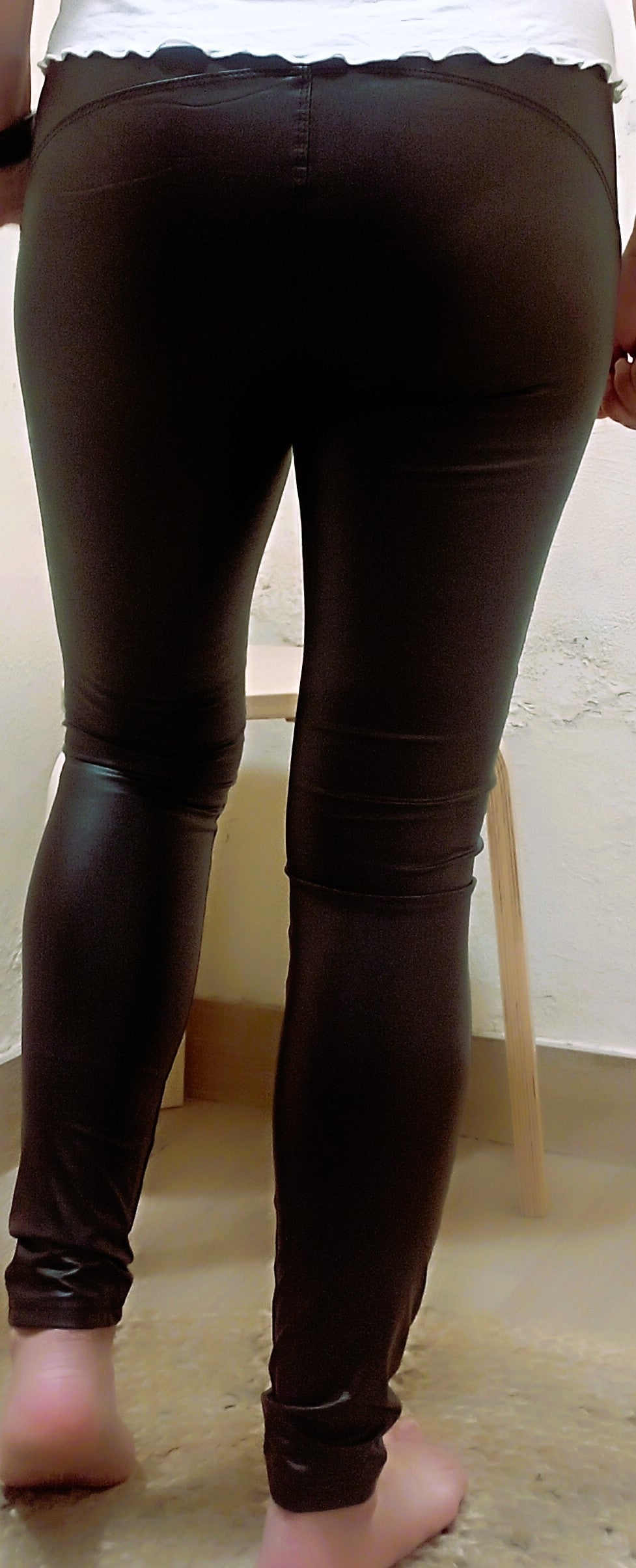 Legging encerado afelpado - chocolate