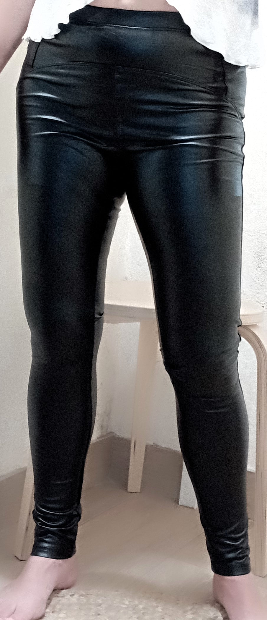 Legging encerado afelpado - negro