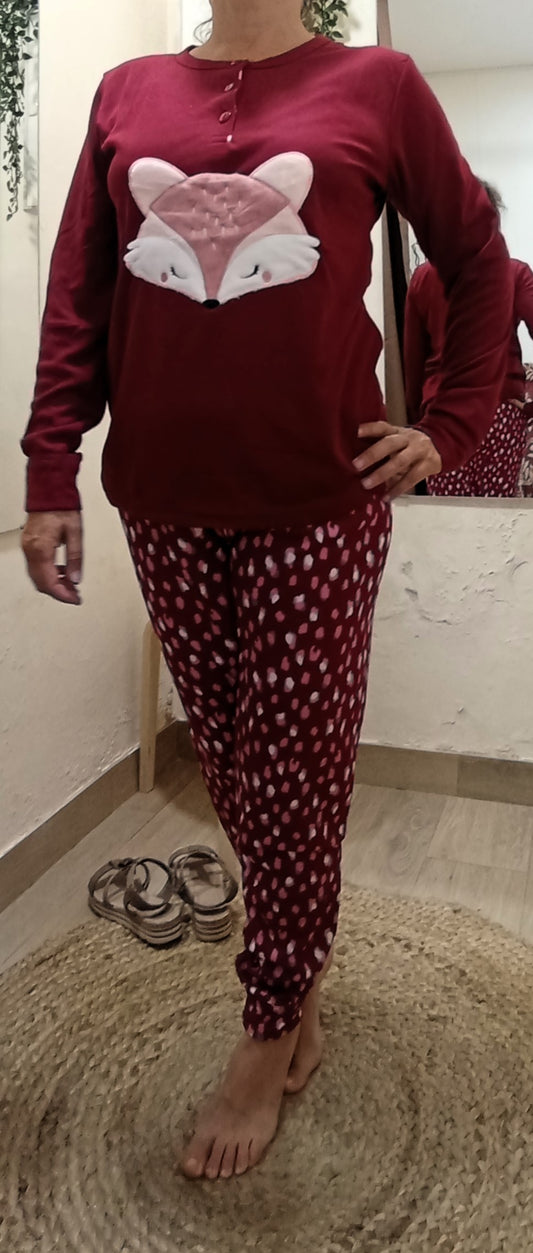 Pijama algodón apelfado fox - rojo