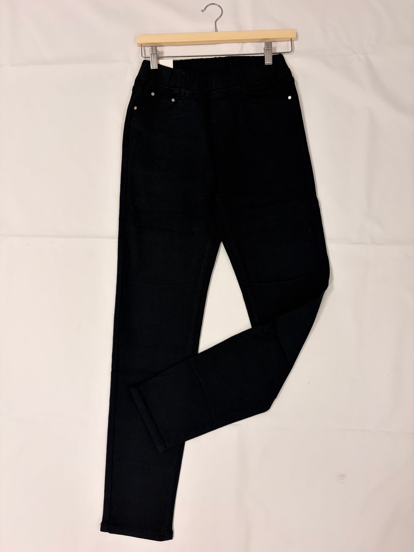 Vaquero recto goma negro