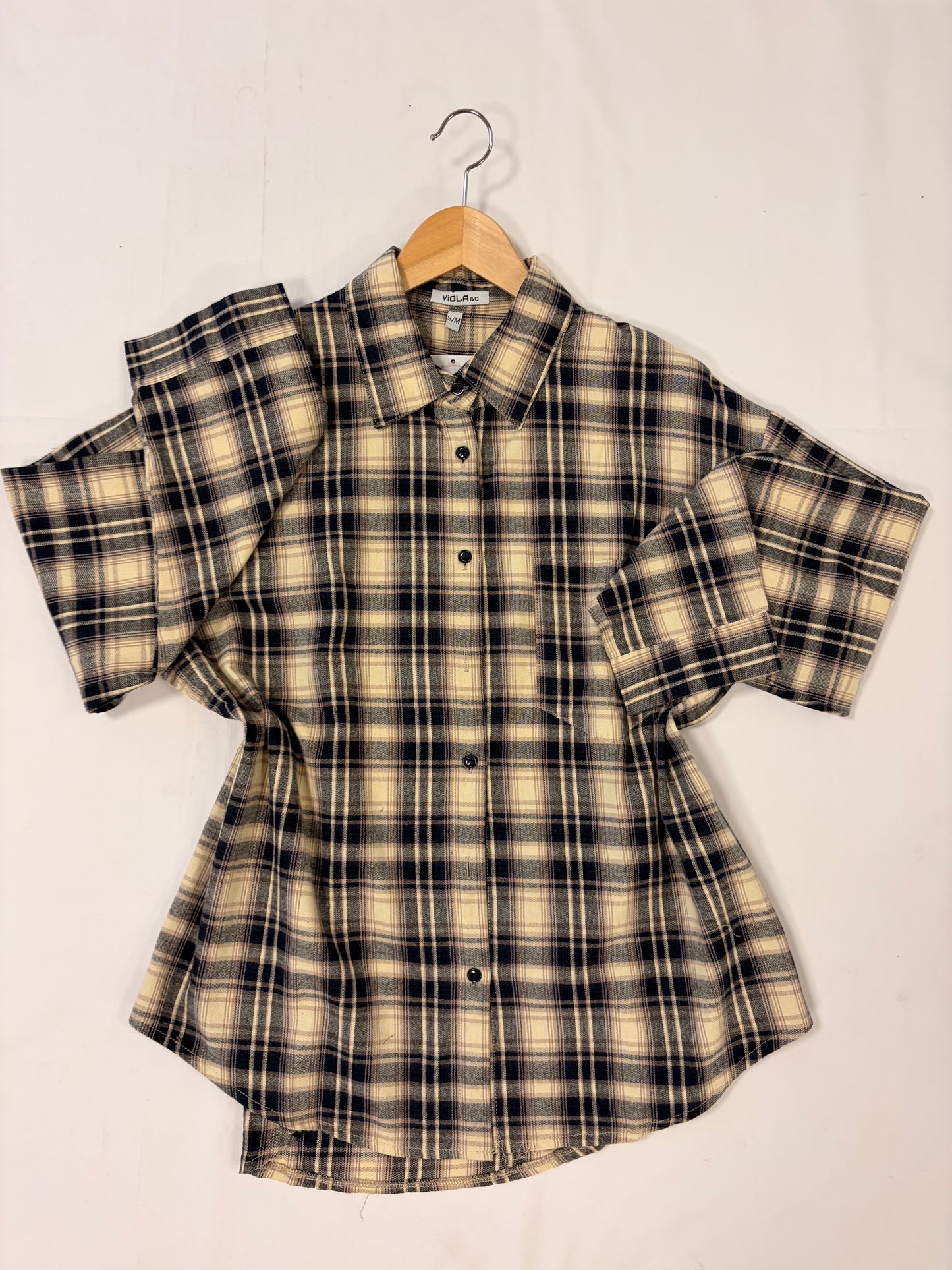 Camisa cuadros azul marino