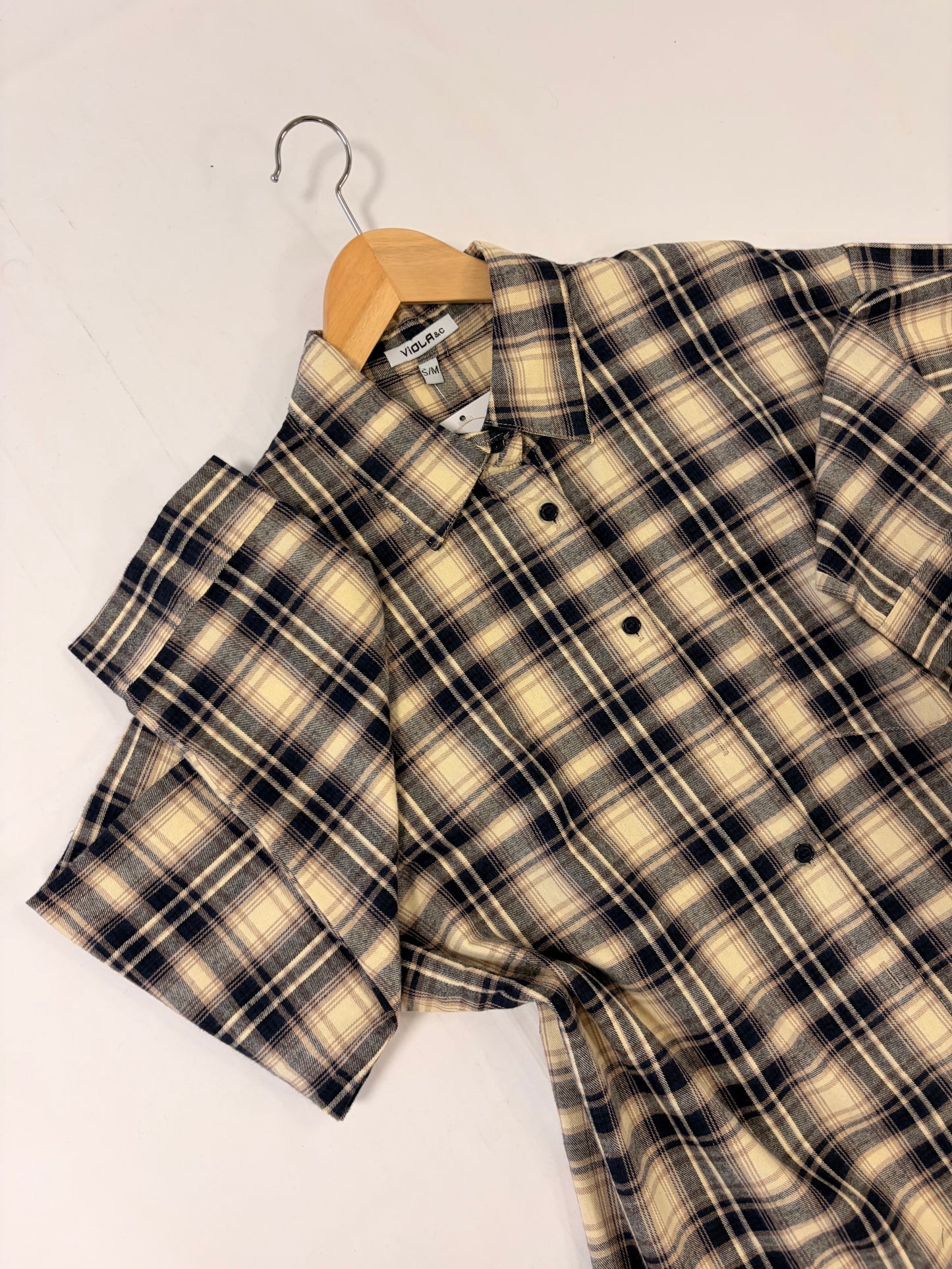 Camisa cuadros azul marino