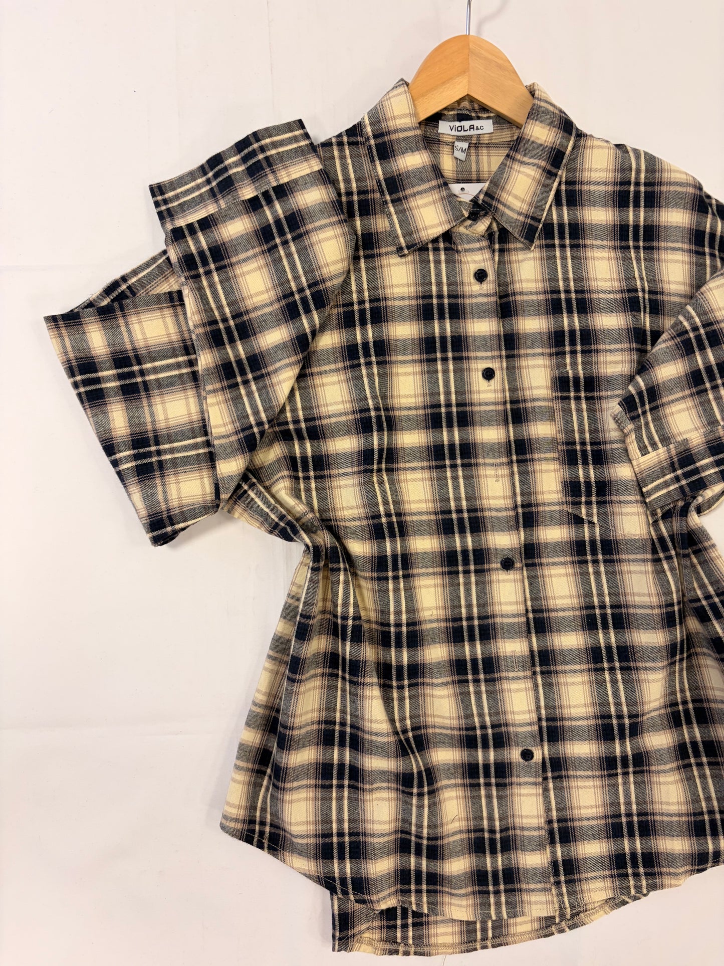 Camisa cuadros azul marino