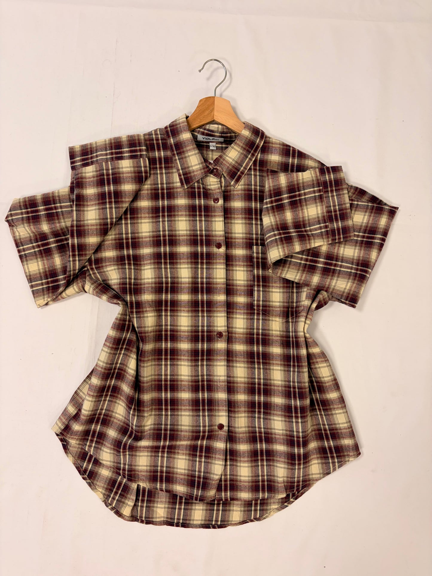 Camisa cuadros granate