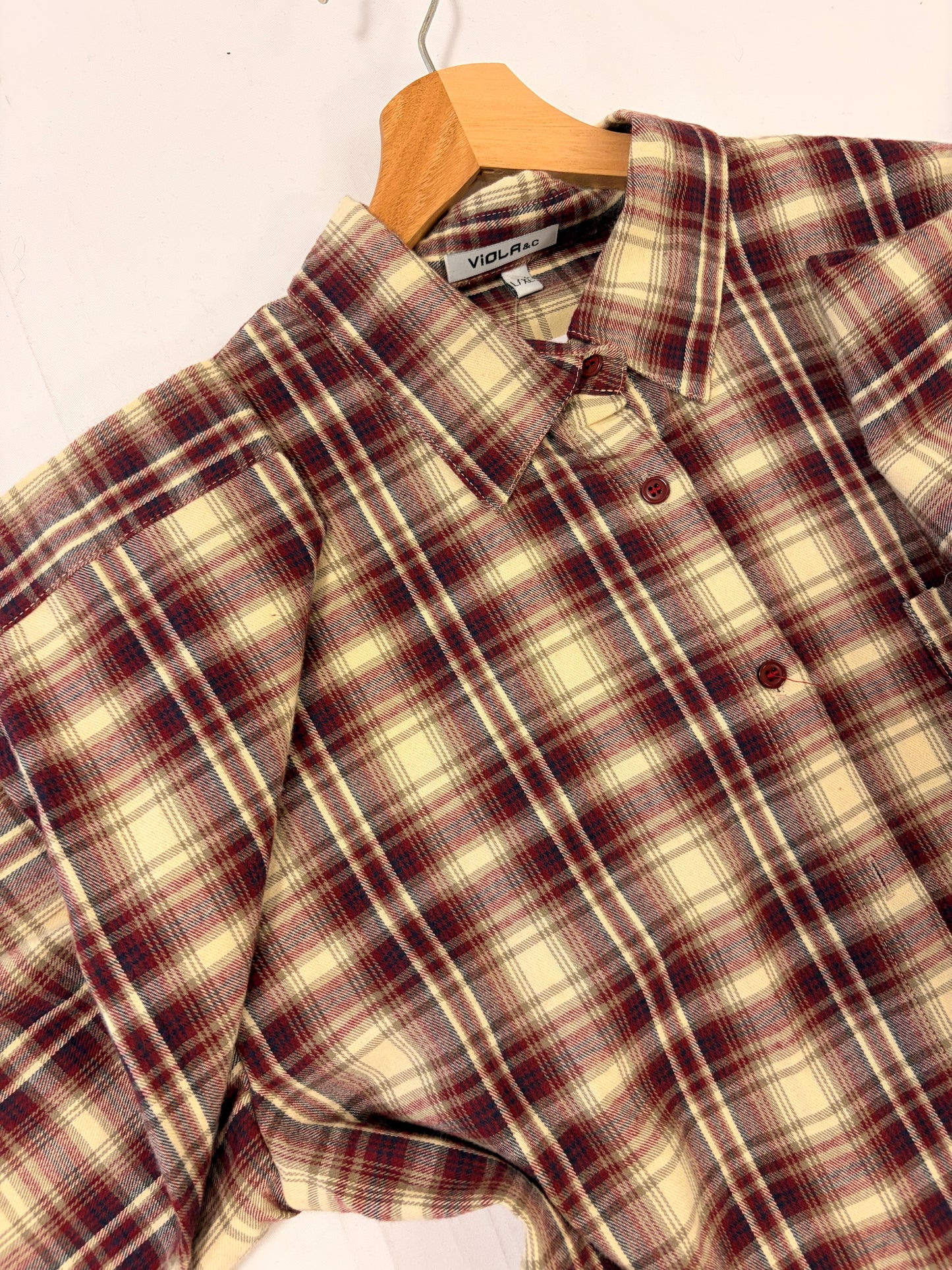 Camisa cuadros granate