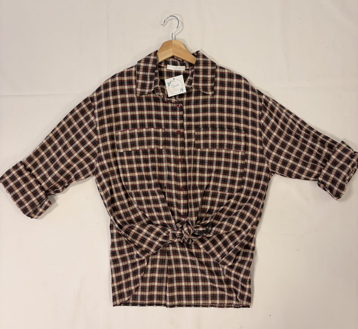 Camisa cuadros marrón