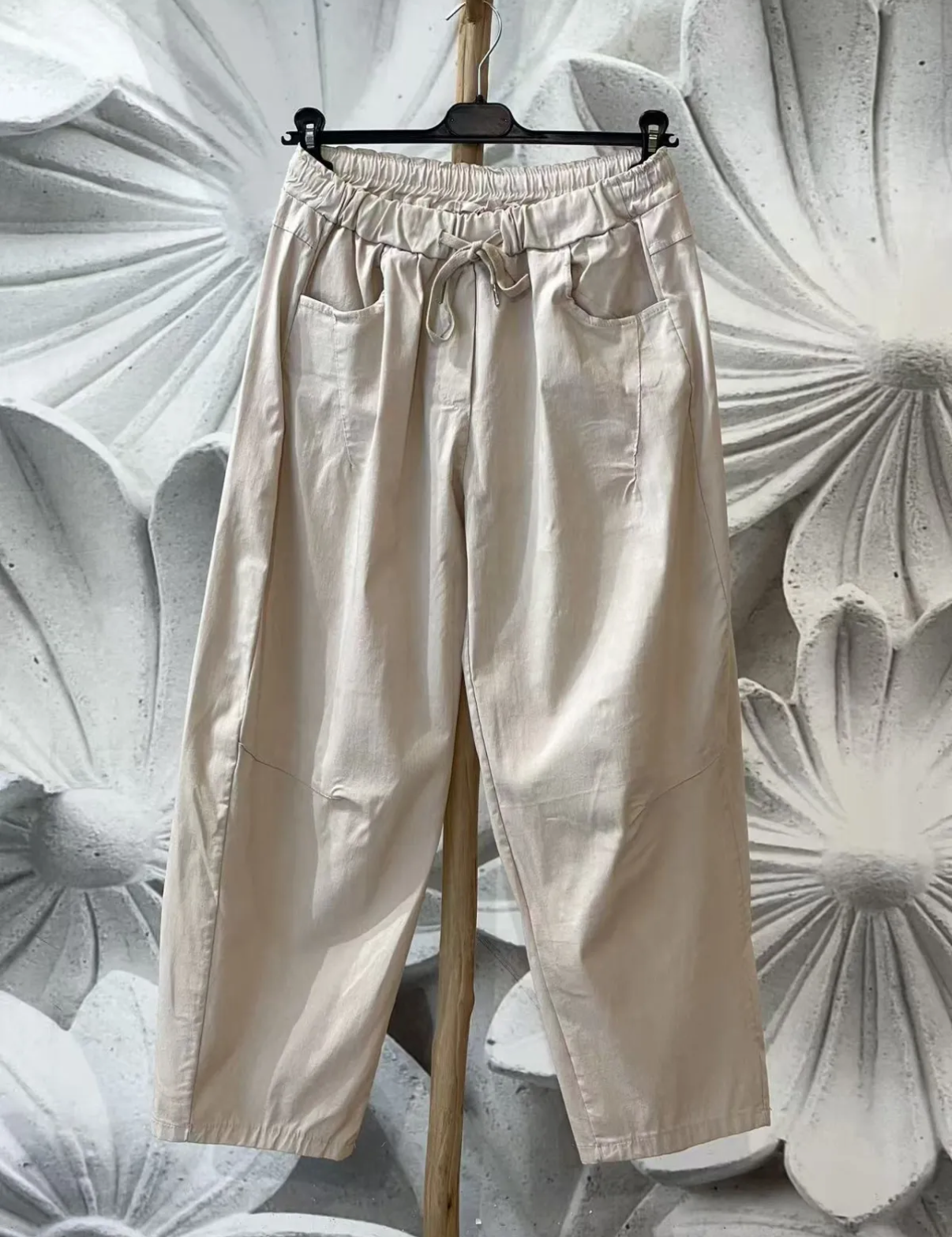 Pantalón balloon beige