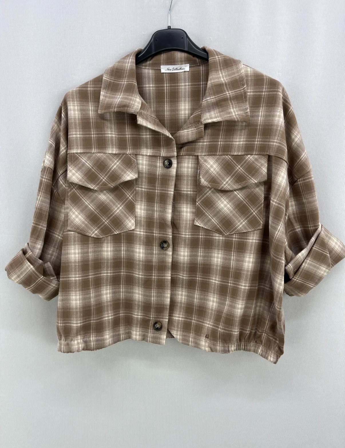 Chaqueta cuadros marrón
