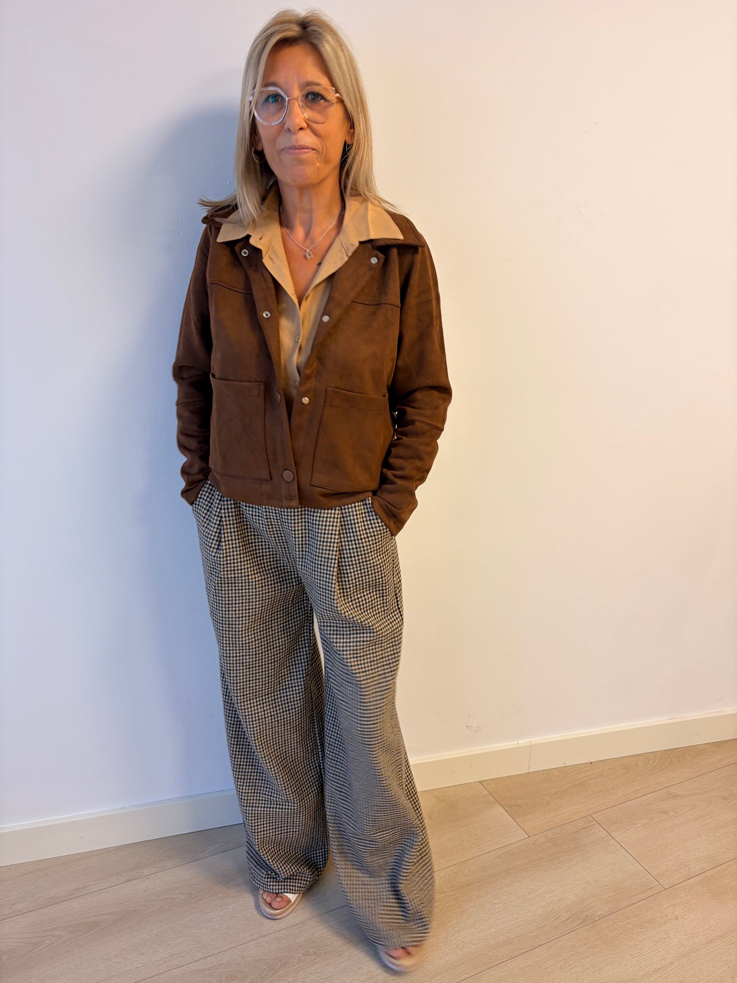 Chaqueta antelina marrón