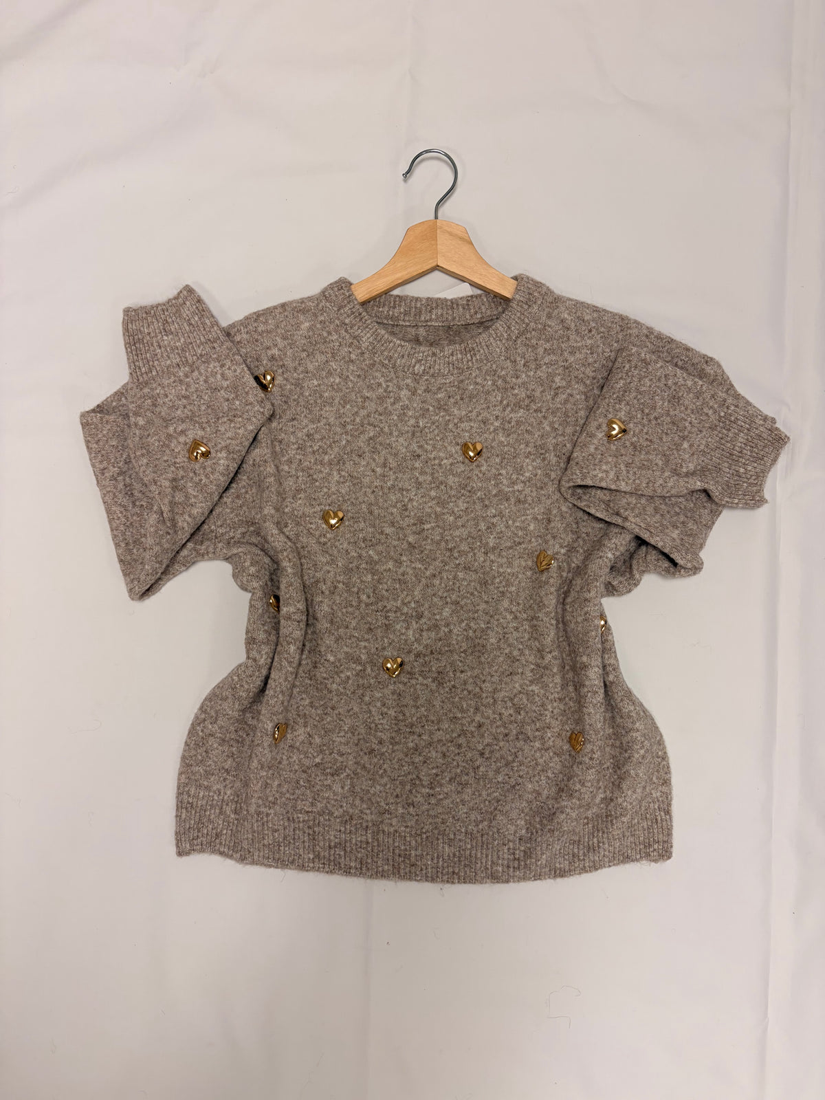 Jersey corazones beige