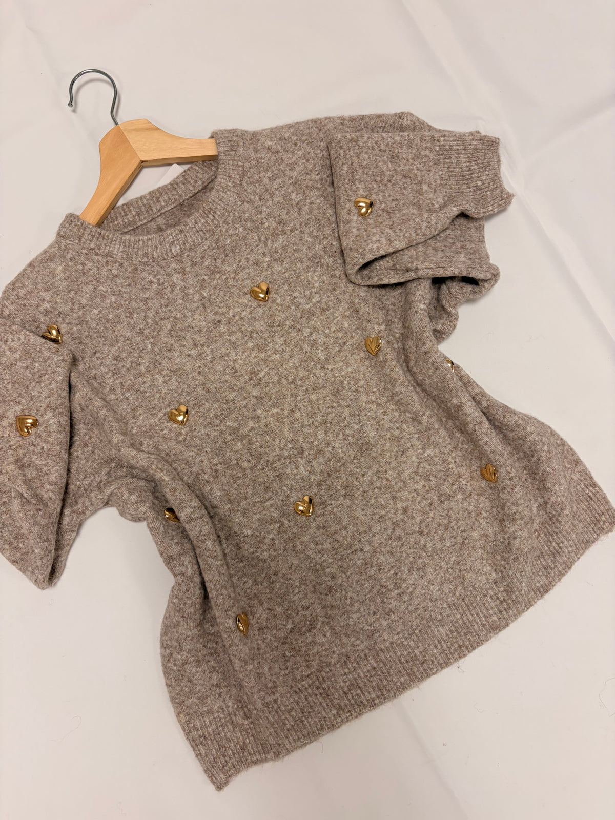 Jersey corazones beige