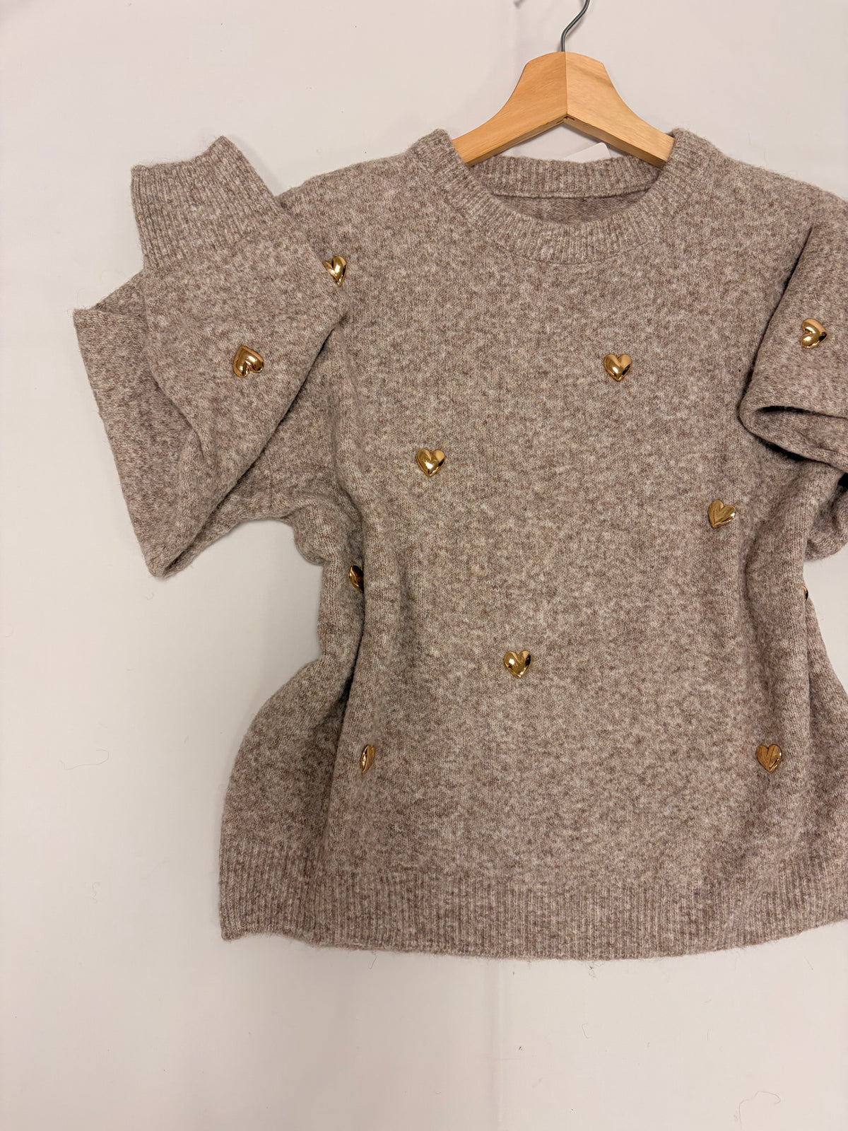 Jersey corazones beige