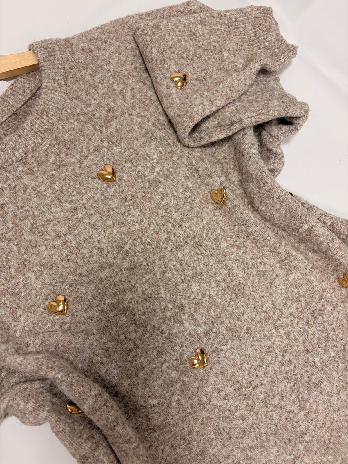 Jersey corazones beige