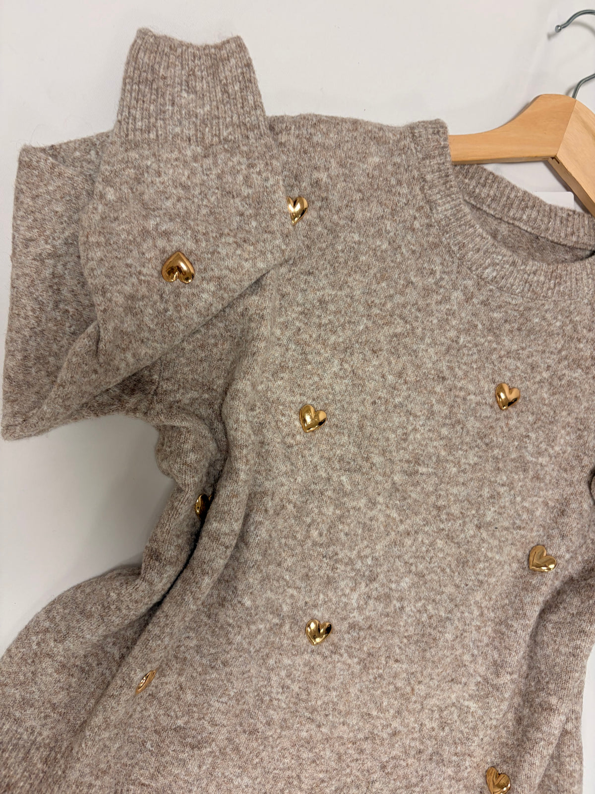 Jersey corazones beige