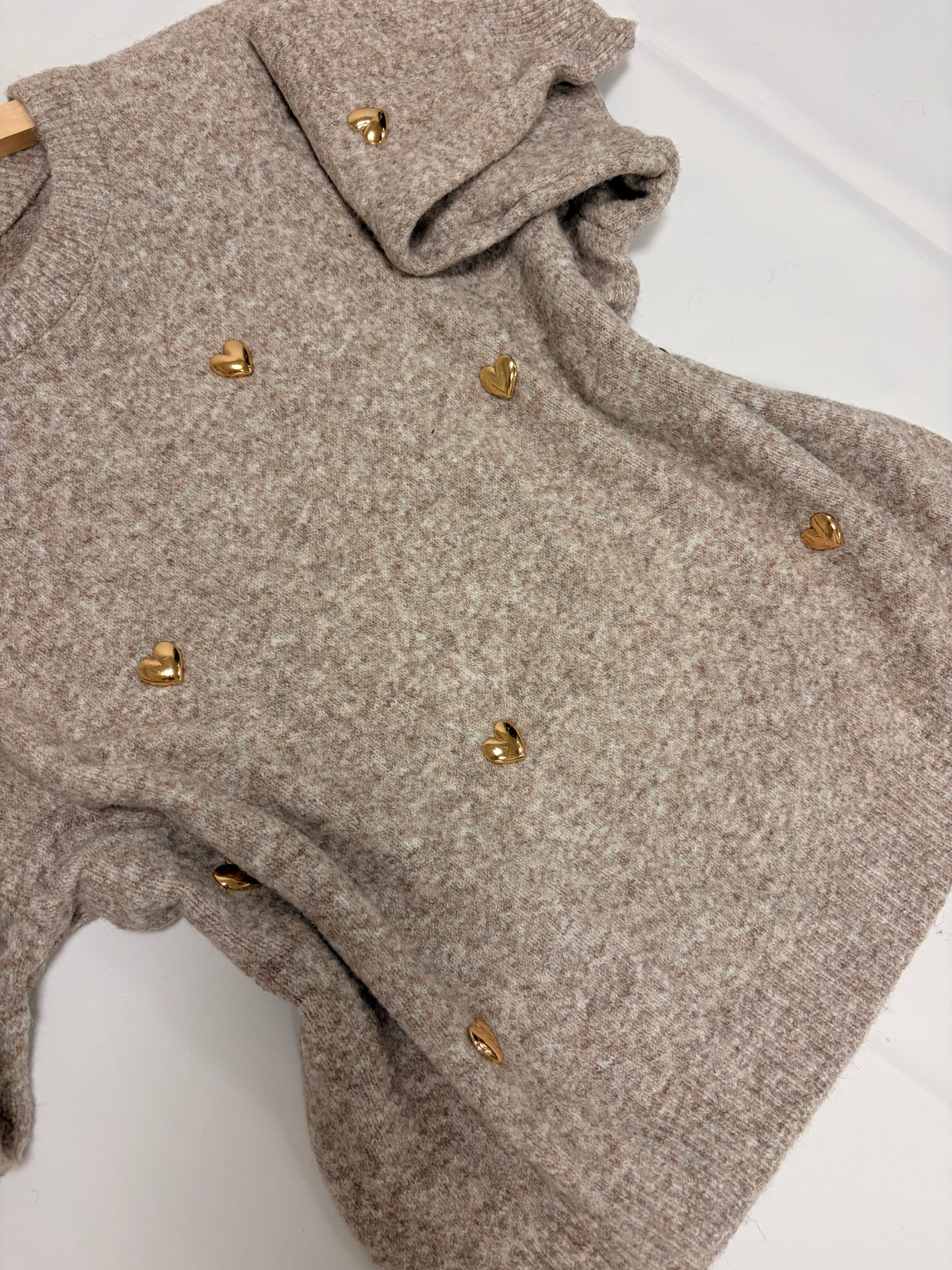 Jersey corazones beige