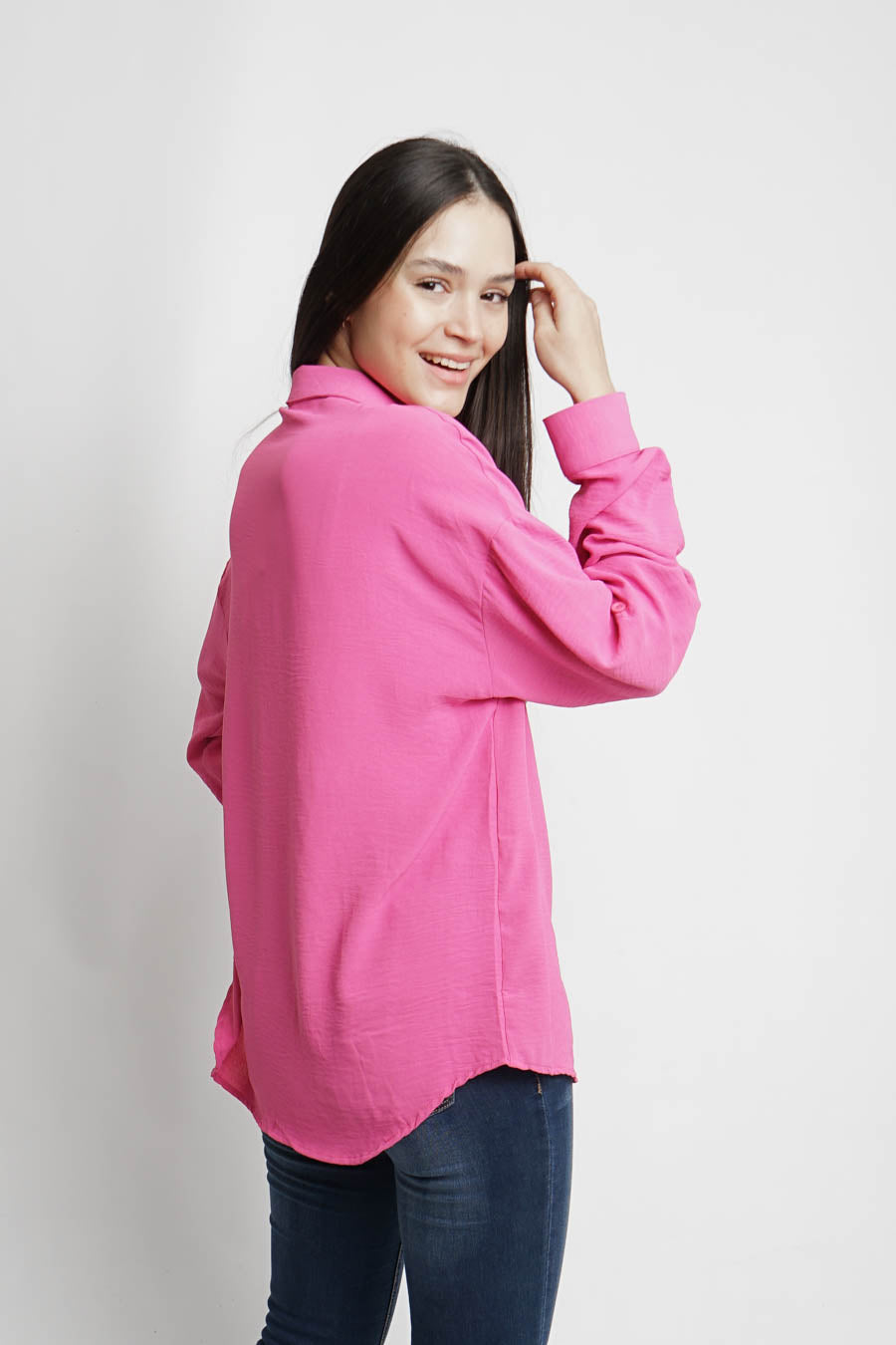 Blusa camisera lisa - rosa